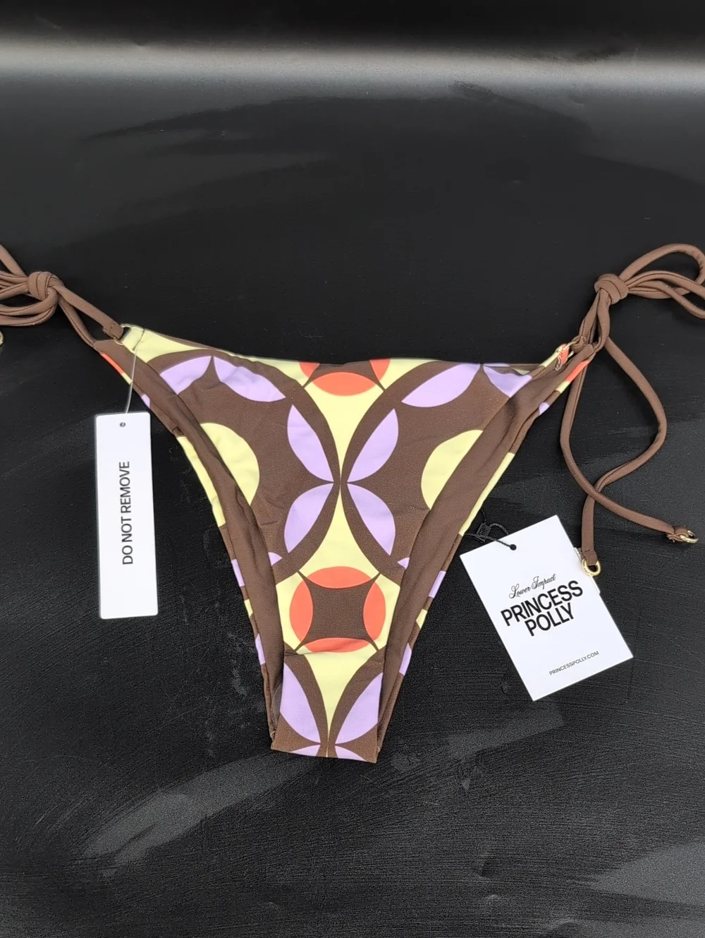 Princess Polly Jenner Tie-Side Bikini Bottom US 8 Vintage Geo